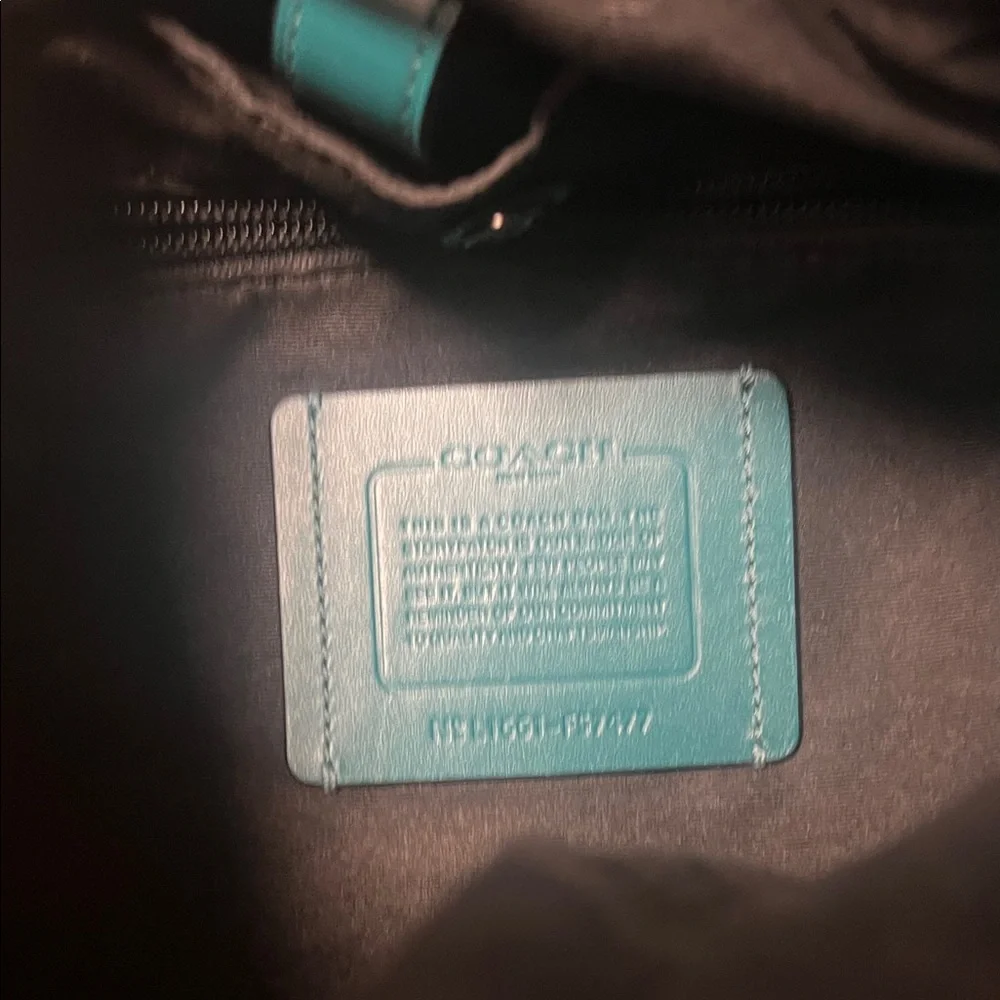 Coach Turquoise Leather Backpack - Picture 3 of 4